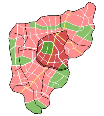 Karte einer Stadt