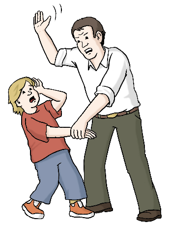 Person schlägt Kind