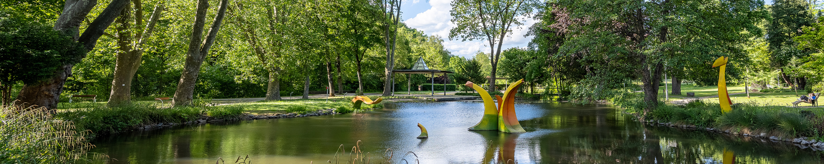 Blick auf die Seebühne in der Landesgartenschau (Foto: Thomas Kottal)